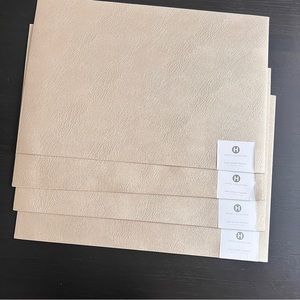 Hotel collection Faux Leather set of 4 Placemat, Gold 19x13